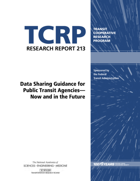 Data Sharing Guidance for Public Transit Agencies – Now and in the Future