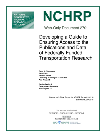 Developing a Guide to Ensuring Access to the Publications and Data of Federally Funded Transportation Research