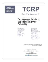 Developing a Guide to Bus Transit Service Reliability