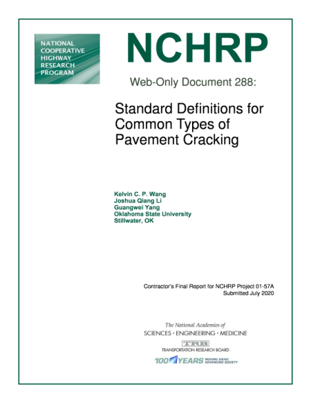 Cover: Standard Definitions for Common Types of Pavement Cracking