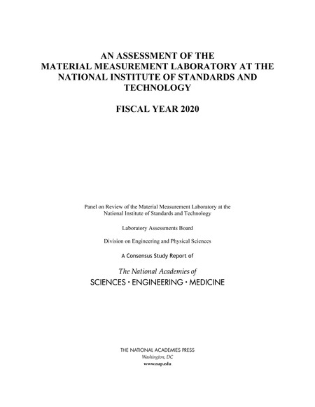 An Assessment of the Material Measurement Laboratory at the National Institute of Standards and Technology: Fiscal Year 2020