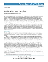 Quality Water from Every Tap: Proceedings of a Workshop–in Brief