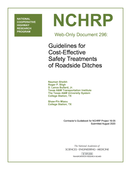 Cover: Guidelines for Cost-Effective Safety Treatments of Roadside Ditches