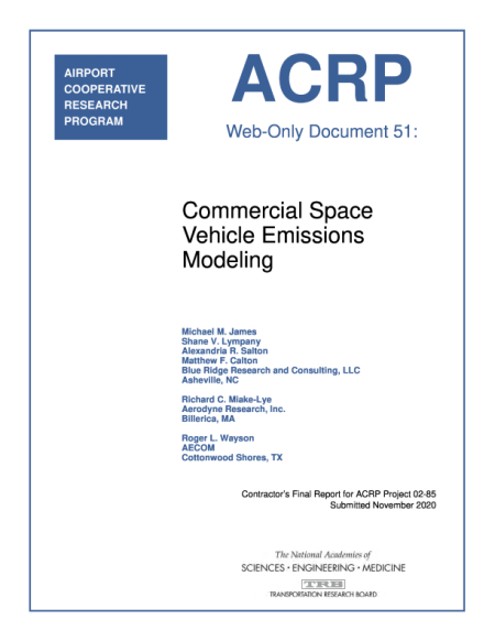 Cover: Commercial Space Vehicle Emissions Modeling