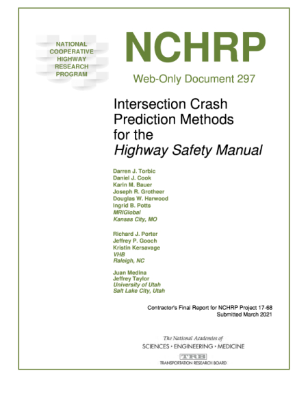 Intersection Crash Prediction Methods for the Highway Safety Manual