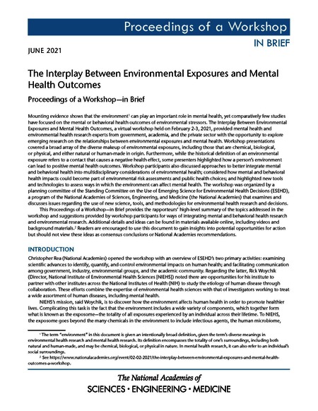 The Interplay Between Environmental Exposures and Mental Health Outcomes: Proceedings of a Workshop—in Brief
