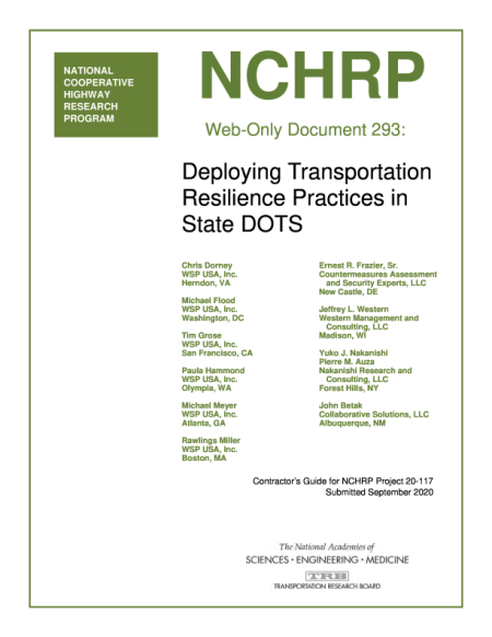 Deploying Transportation Resilience Practices in State DOTs