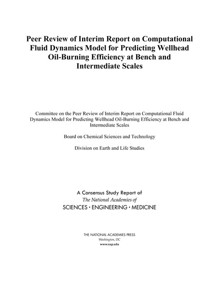 Peer Review of Interim Report on Computational Fluid Dynamics Model for Predicting Wellhead Oil-Burning Efficiency at Bench and Intermediate Scales