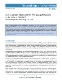 Back in School: Addressing the Well-Being of Students in the Wake of COVID-19: Proceedings of a Workshop–in Brief