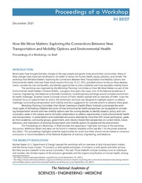How We Move Matters: Exploring the Connections Between New Transportation and Mobility Options and Environmental Health: Proceedings of a Workshop—in Brief