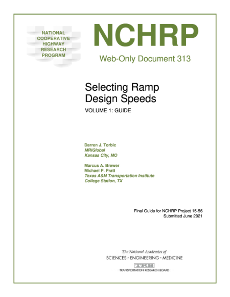 Cover: Selecting Ramp Design Speeds, Volume 1: Guide