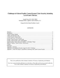 Cover Image: Challenges in Federal Facility Control System Cyber Security, Including Level 0 and 1 Devices
