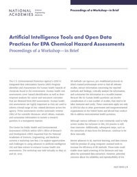 Artificial Intelligence Tools and Open Data Practices for EPA Chemical Hazard Assessments: Proceedings of a Workshopâ€“in Brief