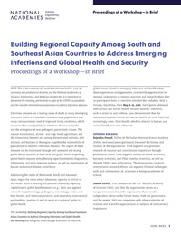 Building Regional Capacity Among South and Southeast Asian Countries to Address Emerging Infections and Global Health and Security: Proceedings of a Workshop—in Brief