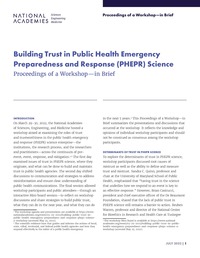 Building Trust in Public Health Emergency Preparedness and Response (PHEPR) Science: Proceedings of a Workshop–in Brief