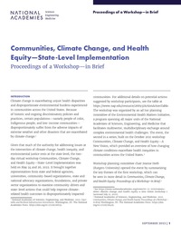 Communities, Climate Change, and Health Equity—State-Level Implementation: Proceedings of a Workshop—in Brief