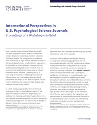 International Perspectives in U.S. Psychological Science Journals: Proceedings of a Workshop—in Brief