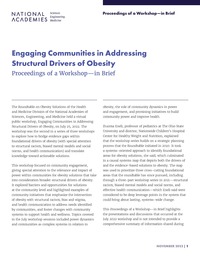Engaging Communities in Addressing Structural Drivers of Obesity: Proceedings of a Workshop–in Brief