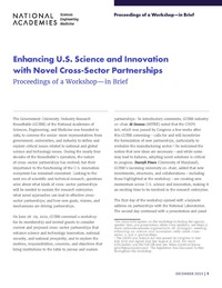 Enhancing U.S. Science and Innovation with Novel Cross-Sector Partnerships: Proceedings of a Workshop—in Brief