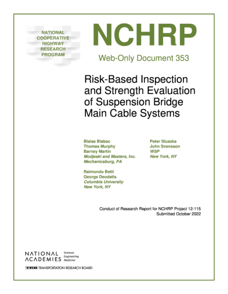 Risk-Based Inspection and Strength Evaluation of Suspension Bridge Main Cable Systems