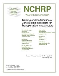 Cover Image:Training and Certification of Construction Inspectors for Transportation Infrastructure
