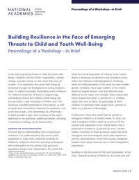 Building Resilience in the Face of Emerging Threats to Child and Youth Well-Being: Proceedings of a Workshop—in Brief