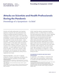 Attacks on Scientists and Health Professionals During the Pandemic: Proceedings of a Symposium—in Brief