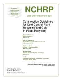Cover Image:Construction Guidelines for Cold Central Plant Recycling and Cold In-Place Recycling