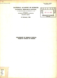 Cover Image: Bibliography of program of medical follow-up studies on veterans 10 February 1964