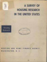 Cover Image: A survey of housing research in the United States.