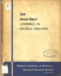 Cover Image: Annual report of the Conference on Electrical Insulation. 1959. Publication 756