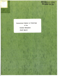 Cover Image: Seminario internacional sobre climatologia do hemisferio sul = International seminar on climatology of the southern hemisphere. Draft report.(1977