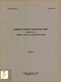 Cover Image: Summary tables of biological tests