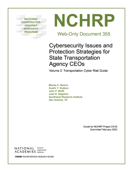 Cybersecurity Issues and Protection Strategies for State Transportation Agency CEOs: Volume 2, Transportation Cyber Risk Guide