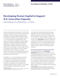 Developing Human Capital to Support U.S. Innovation Capacity: Proceedings of a Workshop—in Brief