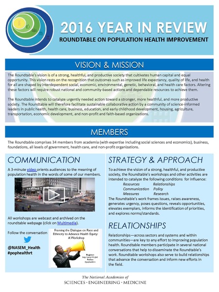 2016 Year in Review: Roundtable on Population Health Improvement