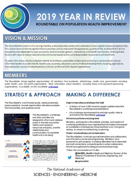 2019 Year in Review: Roundtable on Population Health Improvement