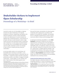 Stakeholder Actions to Implement Open Scholarship: Proceedings of a Workshop—in Brief