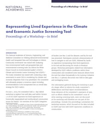 Representing Lived Experience in the Climate and Economic Justice Screening Tool: Proceedings of a Workshop–in Brief