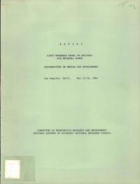 Cover Image: Report, First Workshop Panel on Criteria for External Power. Subcommittee on Design and Development. Los Angeles, Calif. May 15-16, 1964.