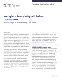 Workplace Safety in Hybrid Federal Laboratories: Proceedings of a Workshop—in Brief