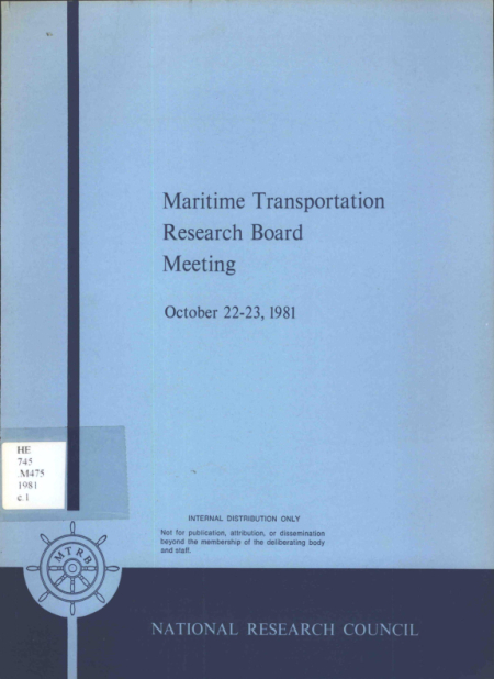 Maritime Transportation Research Board: Fall meeting, October 22-23, 1981