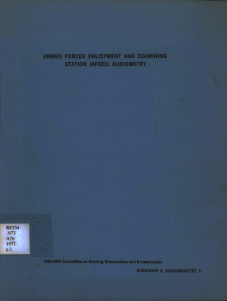 Armed forces enlistment and examining stations (AFEES) audiometry