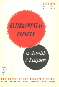 Cover Image: Environmental effects on materials and equipment Abstracts Vol. 1, No. 4