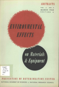 Cover Image: Environmental effects on materials and equipment Abstracts Vol. 2, No. 3
