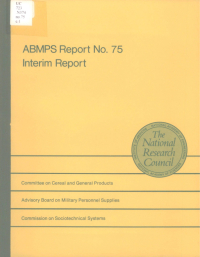 Cover Image: Advisory Board on Military Personnel Supplies Report No. 75