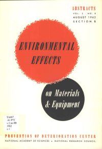 Cover Image: Environmental effects on materials and equipment Abstracts Vol. 2, No. 8