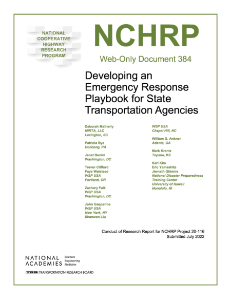 Developing an Emergency Response Playbook for State Transportation Agencies