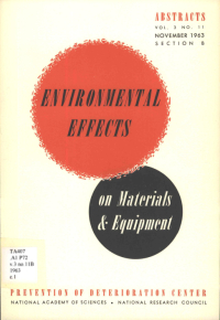 Cover Image: Environmental effects on materials and equipment Abstracts Vol. 3, No. 11