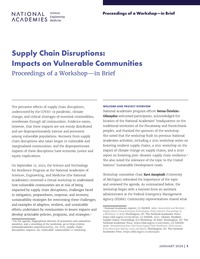 Supply Chain Disruptions: Impacts on Vulnerable Communities: Proceedings of a Workshop—in Brief